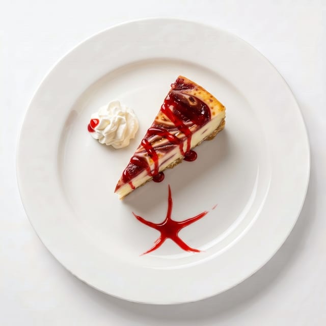 Raspberry White Chocolate Cheesecake.
